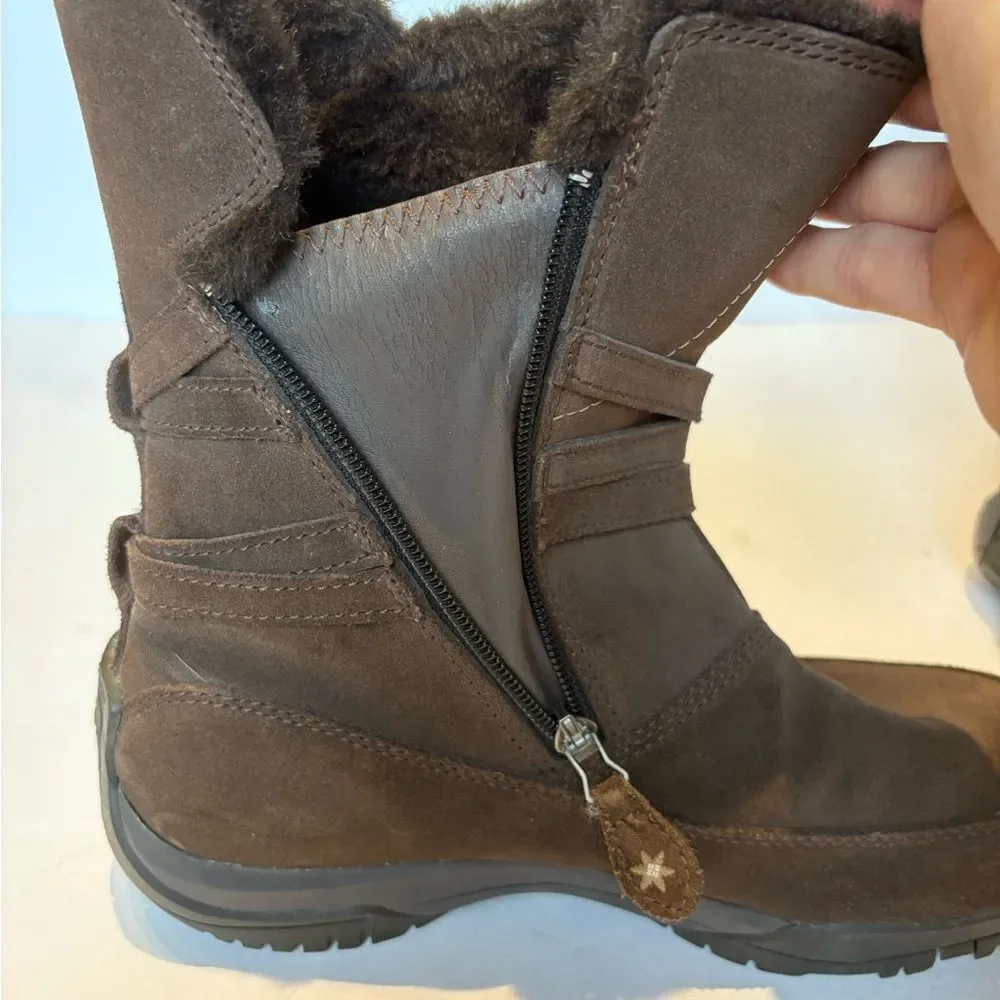 Columbia Women's Brown Suede Water Resistant Snow Boots Namara Size 8